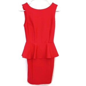 Topshop Womens Peplum Scuba Material Pencil Dress Size 2 Cocktail Bodycon Office